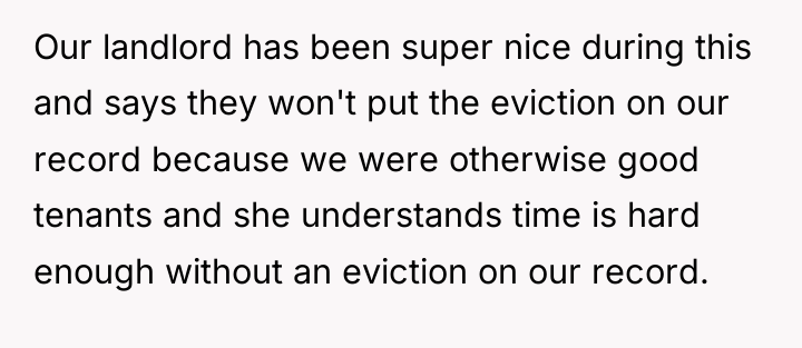 Our landlord has been super nice during this and says...