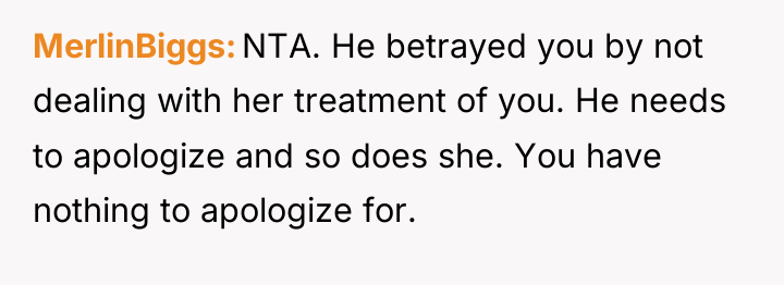 MerlinBiggs NTA. He betrayed you by not dealing with her...