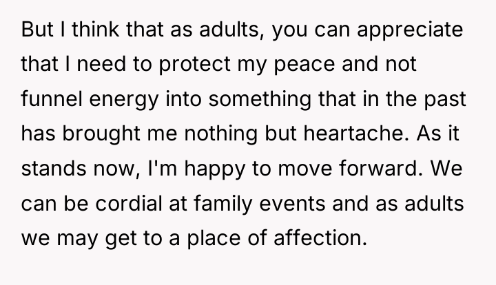 But I think that as adults, you can appreciate that...