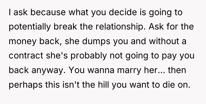 I ask because what you decide is going to potentially...