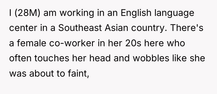 I (28M) am working in an English language center in...