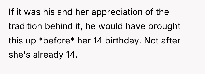 If it was his and her appreciation of the tradition...