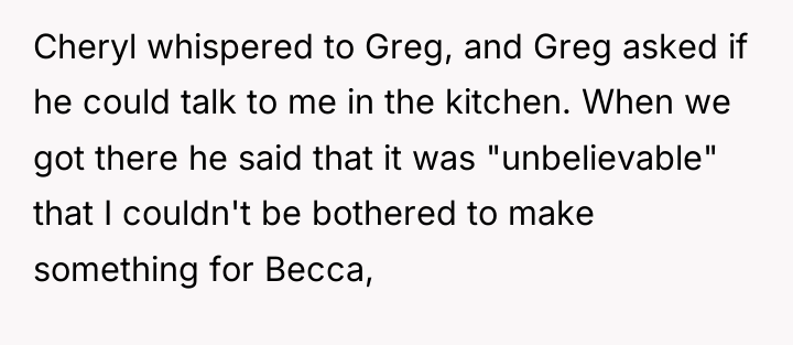 Cheryl whispered to Greg, and Greg asked if he could...