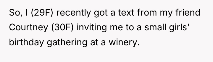So, I (29F) recently got a text from my friend...