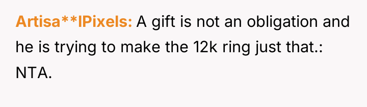 Artisa**lPixels A gift is not an obligation and he is...