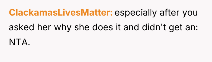 ClackamasLivesMatter especially after you asked her why she does it...