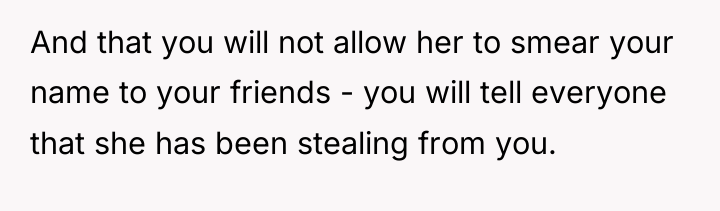 And that you will not allow her to smear your...