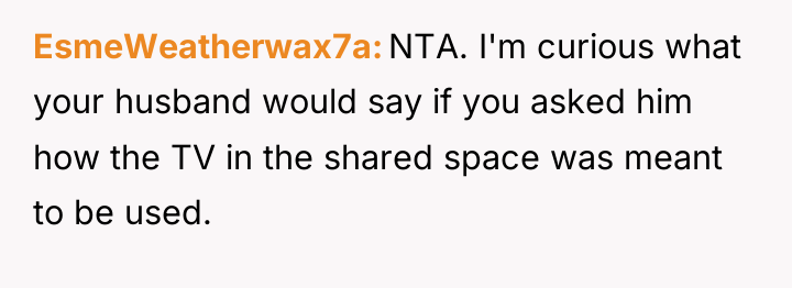 EsmeWeatherwax7a NTA. I'm curious what your husband would say if...
