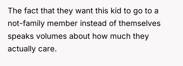 The fact that they want this kid to go to...
