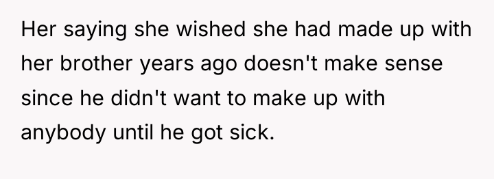 Her saying she wished she had made up with her...