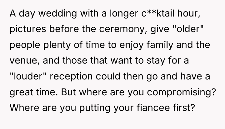 A day wedding with a longer c**ktail hour, pictures before...