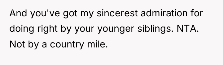 And you've got my sincerest admiration for doing right by...
