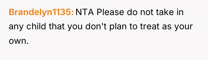 Brandelyn1135 NTA Please do not take in any child that...
