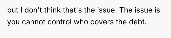 but I don't think that's the issue. The issue is...