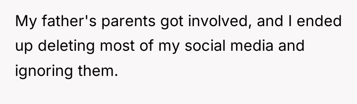 My father's parents got involved, and I ended up deleting...
