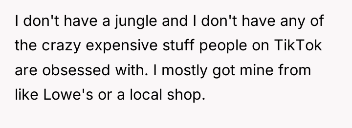 I don't have a jungle and I don't have any...