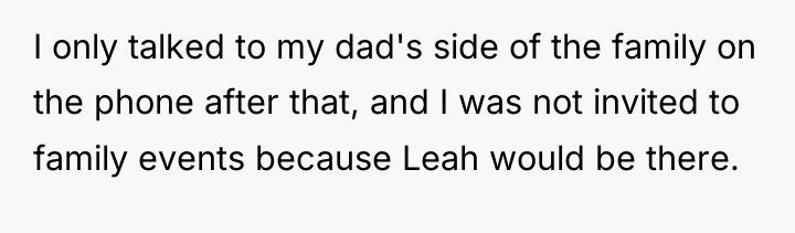 I only talked to my dad's side of the family...