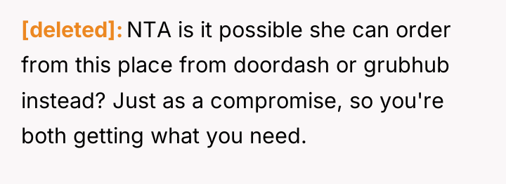 [deleted] NTA is it possible she can order from this...