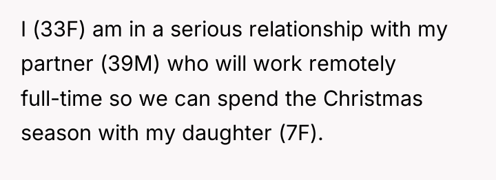 I (33F) am in a serious relationship with my partner...