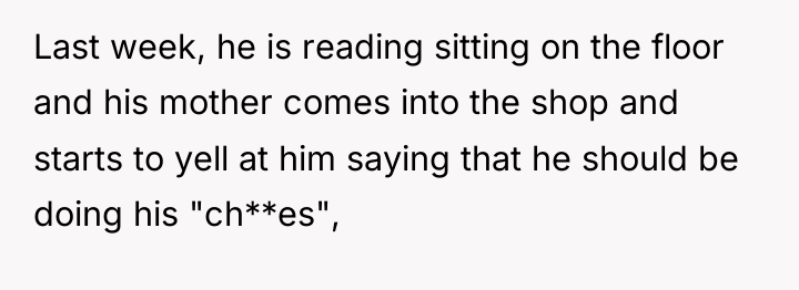 Last week, he is reading sitting on the floor and...