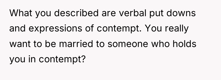 What you described are verbal put downs and expressions of...