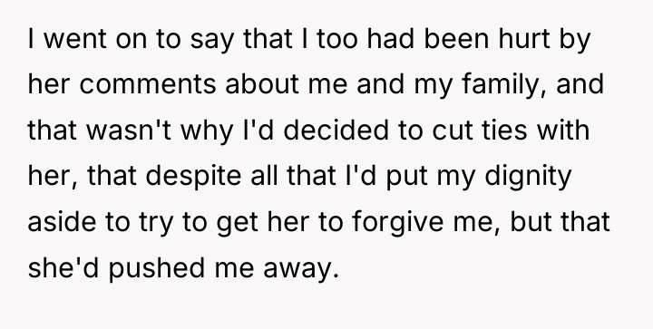 I went on to say that I too had been...