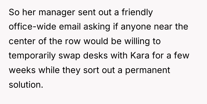 So her manager sent out a friendly office-wide email asking...