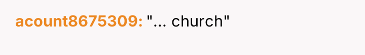 acount8675309 "... church"