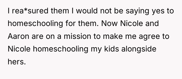 I rea*sured them I would not be saying yes to...