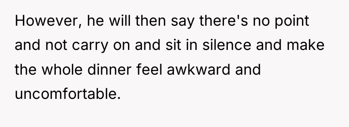 However, he will then say there's no point and not...