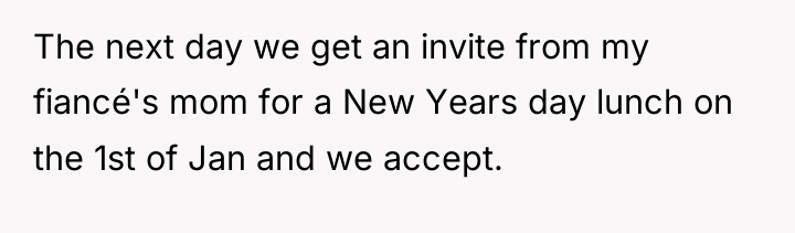 The next day we get an invite from my fiancé's...
