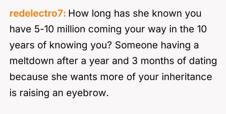 redelectro7 How long has she known you have 5-10 million...