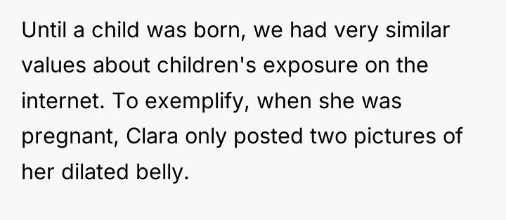 Until a child was born, we had very similar values...