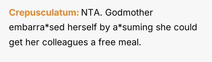 Crepusculatum NTA. Godmother embarra*sed herself by a*suming she could get...