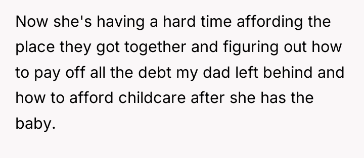 Now she's having a hard time affording the place they...