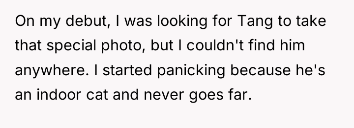 On my debut, I was looking for Tang to take...