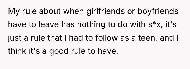 My rule about when girlfriends or boyfriends have to leave...