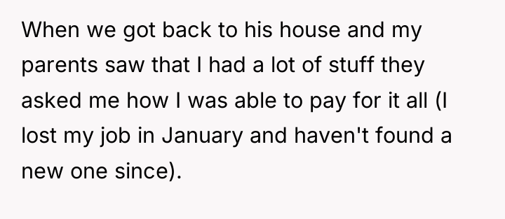 When we got back to his house and my parents...