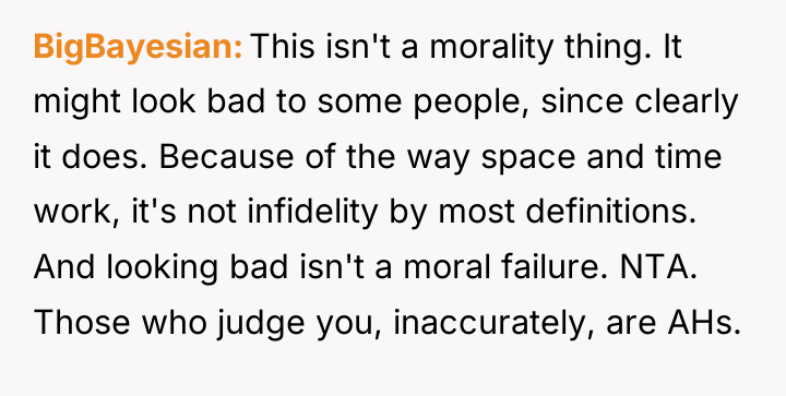 BigBayesian This isn't a morality thing. It might look bad...
