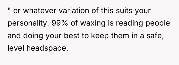" or whatever variation of this suits your personality. 99%...