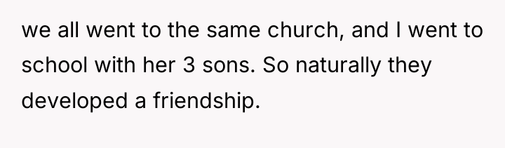 we all went to the same church, and I went...