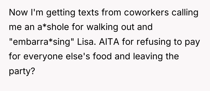 Now I'm getting texts from coworkers calling me an a*shole...