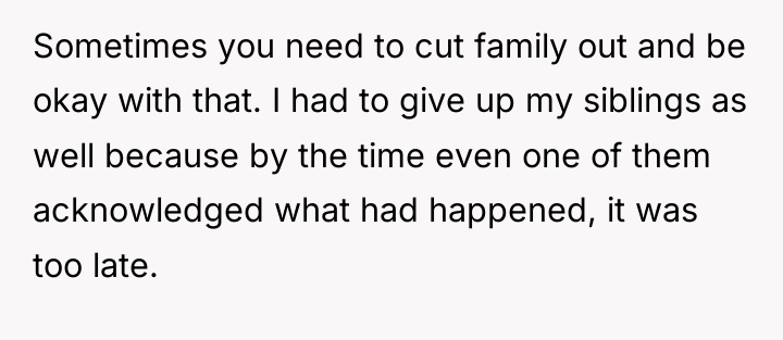 Sometimes you need to cut family out and be okay...
