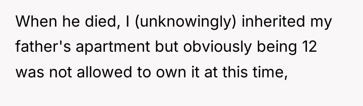 When he died, I (unknowingly) inherited my father's apartment but...