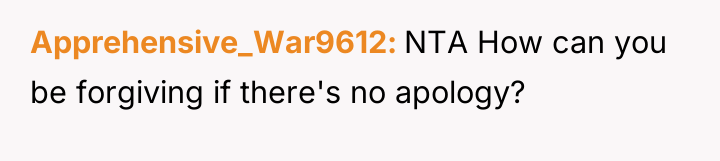 Apprehensive_War9612 NTA How can you be forgiving if there's no...