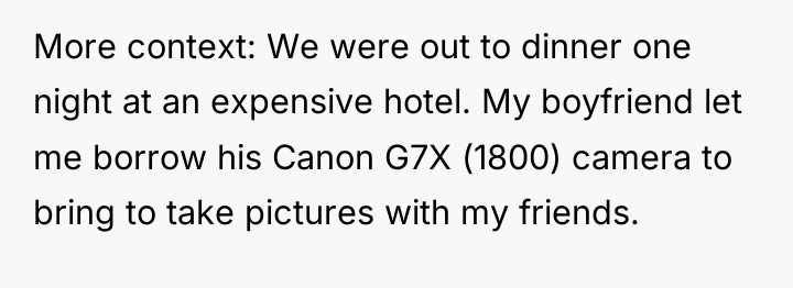 More context: We were out to dinner one night at...