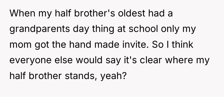 When my half brother's oldest had a grandparents day thing...