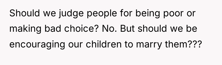 Should we judge people for being poor or making bad...