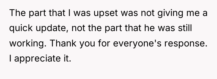 The part that I was upset was not giving me...