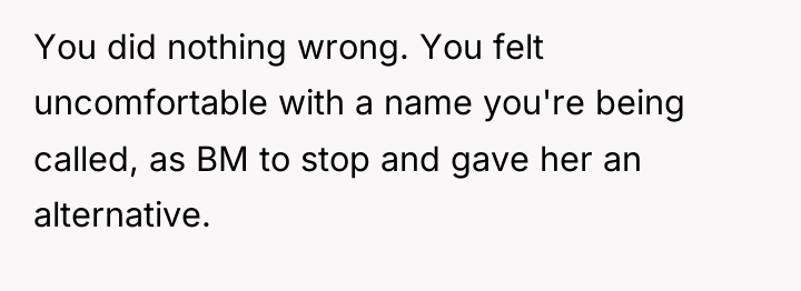 You did nothing wrong. You felt uncomfortable with a name...